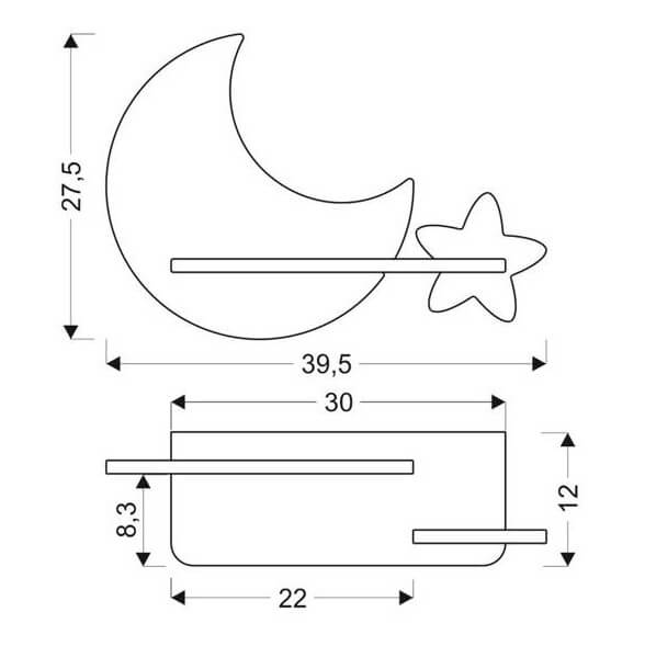 Księżycowa lampka nocna Kids Moon 21-84460 LED 5W drewno żółta szara