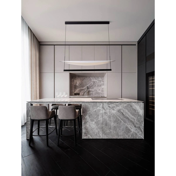 Podłużna lampa wisząca TIRAQUE LE44631 LED 81W 3000K disc biała czarna