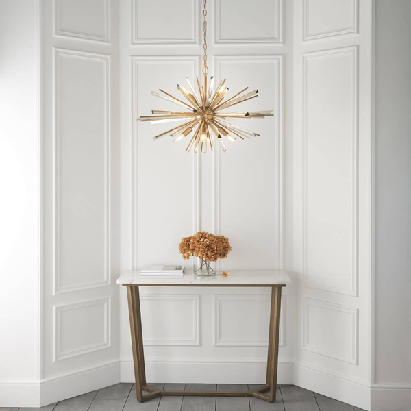 Zwisowa lampa metalowa L&-181935 Light& gwiazda na łańcuchu złota