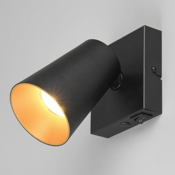 Kinkiet ścienny Sharp 817170132 Trio tuba regulowana z włącznikiem czarna