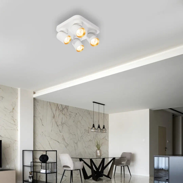 Lampa na podsufitce regulowane ANDY ML9940 do kuchni biało złoty