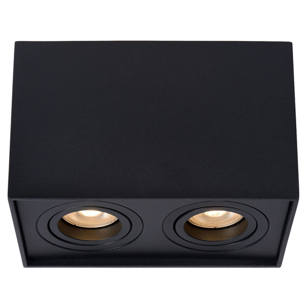 Kwadratowy downlight TUBE 22953/02/30 Lucide spot do sypialni czarny