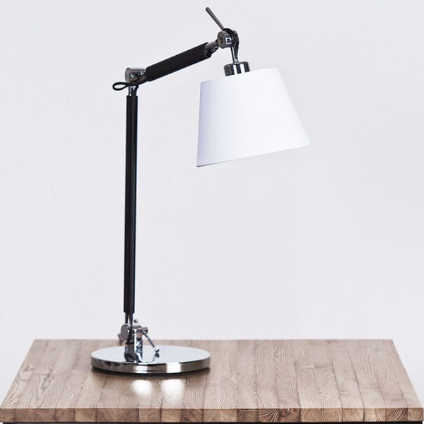 Stołowa lampa abażurowa Zyta AZ4188+AZ2599 Azzardo do gabinetu biała czarna