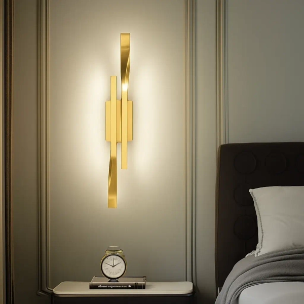 Nowoczesny kinkiet Vargo KSLV-Z LED 12W 3000K do sypialni złoty