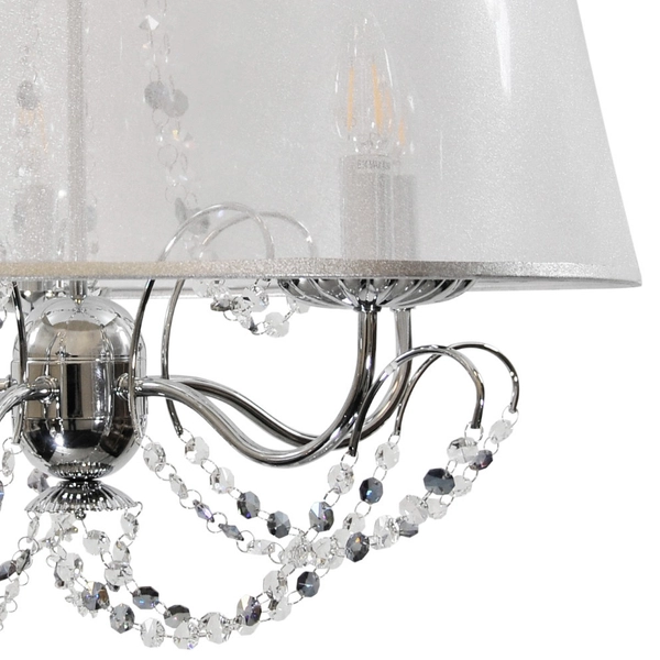 Abażurowa LAMPA wisząca ABBAZIA metalowa OPRAWA klasyczny ZWIS na łańcuchu chrom