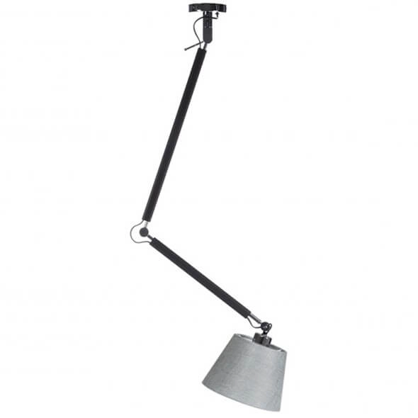 Reflektorowa lampa wisząca Zyta abażurowa czarna szara