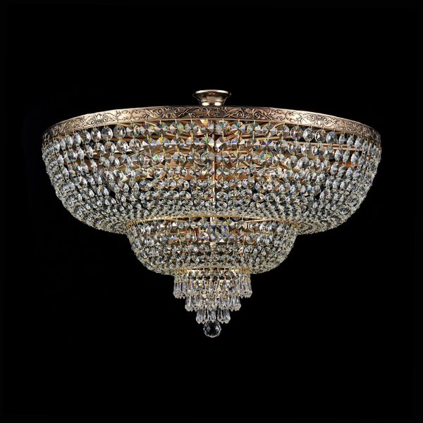 Sufitowa LAMPA plafoniera PALACE DIA891-CL-14-G Maytoni kryształowa OPRAWA pałacowy plafon okrągły mosiądz