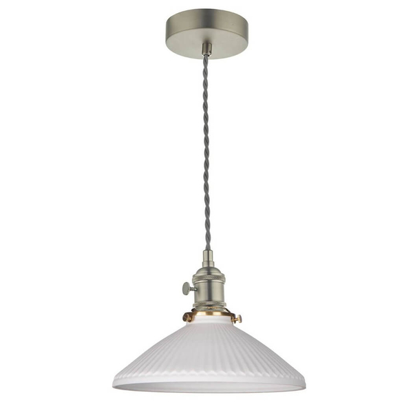 Ceramiczna lampa zwieszana Hadano HAD0161-10 do salonu chrom biały