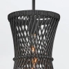 Ażurowa lampa wisząca Twyla QN-TWYLA-1P-BK tuba rattan czarny