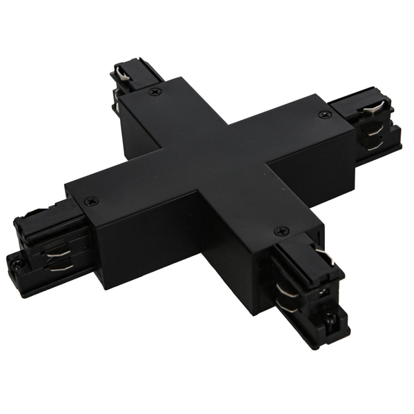 Krzyżowy X-ŁĄCZNIK szynoprzewodu HT4-J04-BK Italux do 3-fazowej szyny natynkowej 230V czarny