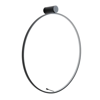 Ścienna lampa ring VISUAL czarna W0435 1xLED 22W 3000K IP44 łazienkowa