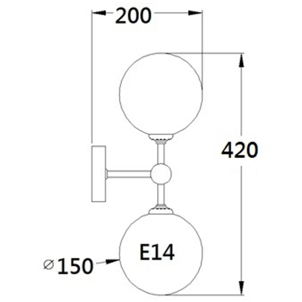 Złoty kinkiet DORADO LP-002/2W Light Prestige szklane kule molecular