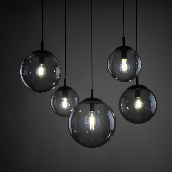 Zwisająca lampa kaskadowa Esme 5382 pająk bubble grafitowa czarna