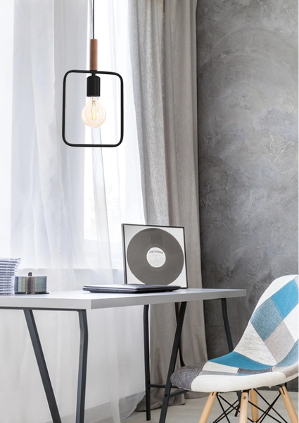 Loftowa lampa wisząca Frame 31-73501 prostokątna skandynawski czarny
