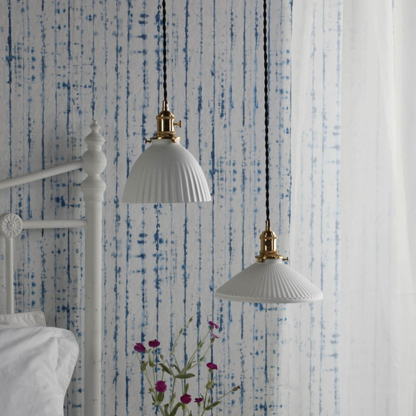 Ceramiczna lampa wisząca Hadano HAD0140-09 mosiądz biały