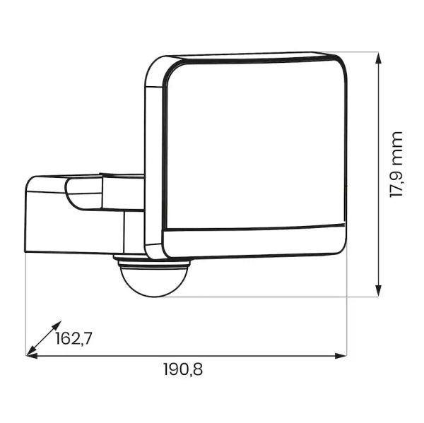 Naścienny naświetlacz ledowy Davos ML2111 LED 30W 4000K PIR IP54 czarny