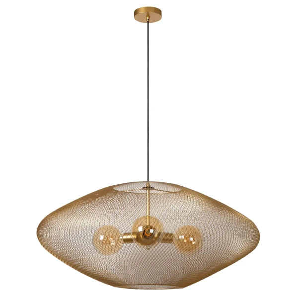 Druciana lampa wisząca MESH 21423/88/02 Lucide nad stół złoty