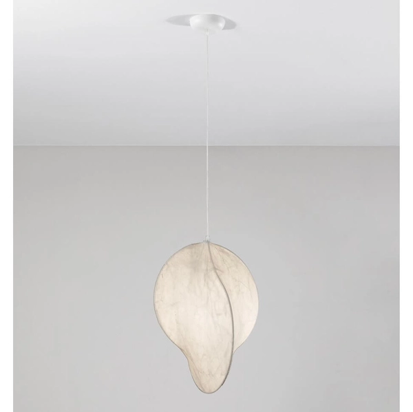 Lampa wisząca nad łóżko CHANCAY LE44597 jedwabna biała