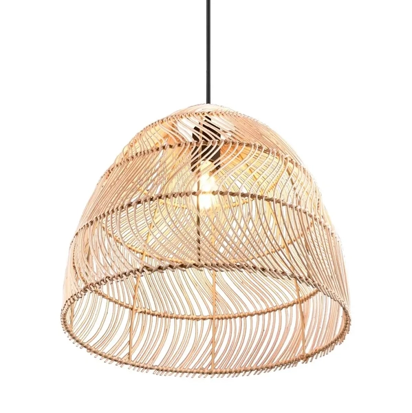 Wisząca lampa Rike R31131036 japandi eko naturalna drewniana czarna