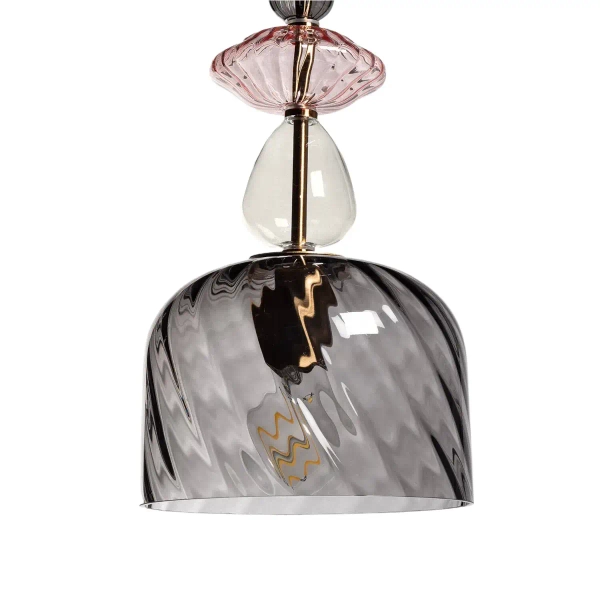 Nowoczesna szklana lampa wisząca Riflesso ABR-LWS-RIF czarna przezroczysta