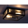 Kwadratowa lampa sufitowa na taras Zaton 7070 szklana IP23 czarna