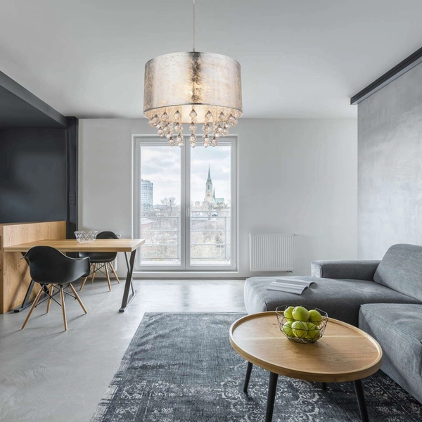 LAMPA wisząca AMY 15188H3 Globo abażurowa OPRAWA z kryształkami zwis glamour crystal srebrny przezroczysty