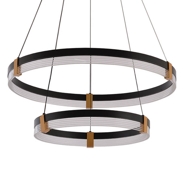 Wisząca lampa Plum LP-0407/2P BK LED 24-32W 3000-6000W metalowa czarna