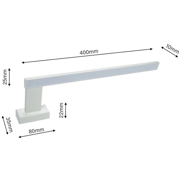 Kinkiet LAMPA ścienna SHINE ML3877 Milagro galeryjka OPRAWA liniowa listwa LED 11W 4000K nad lustro IP44 biała