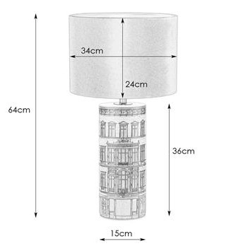 Abażurowa LAMPA stołowa ICHI 108103 Markslojd stojąca LAMPKA ceramiczna stojąca czarna szara
