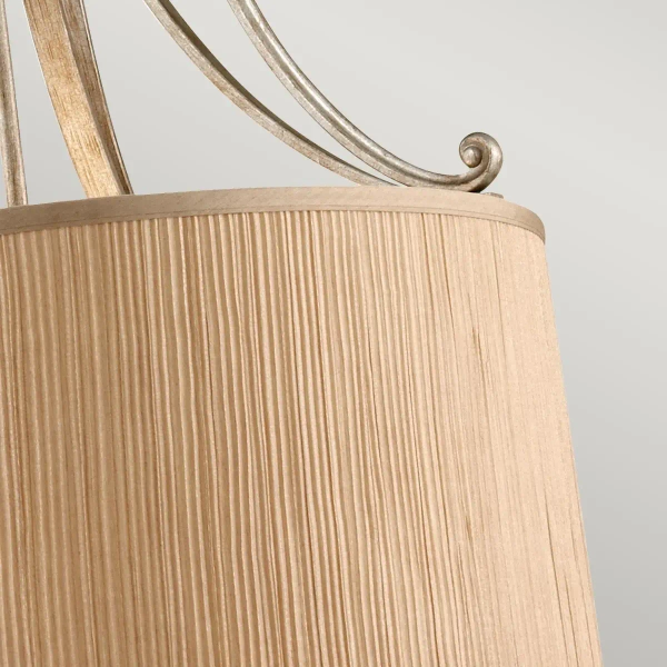 Abażurowa LAMPA wisząca Abbey FE-ABBEY-P Elstead FEISS okrągła OPRAWA klasyczny ZWIS plisowany na łańcuchu beżowy