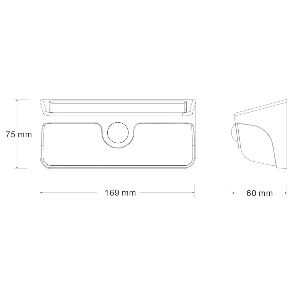 Solarna ścienna lampa Link EKO2359 LED 5W 4000K IP65 czarny
