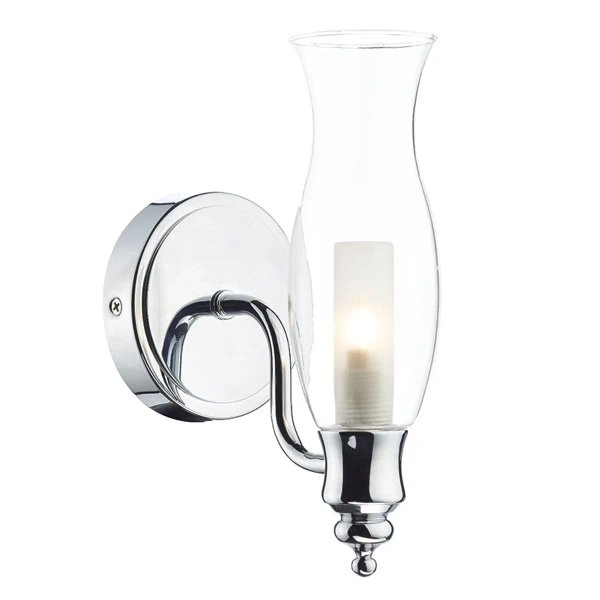 Szklana ścienna lampa do łazienki Vestry VES0750 wazon IP44 chrom