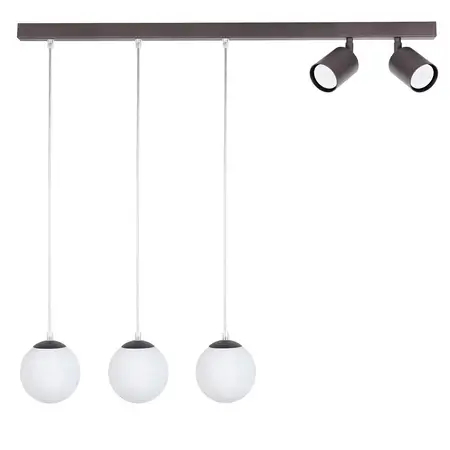Zwisowa lampa do gabinetu Tavira 41272 kule tubki brązowe białe