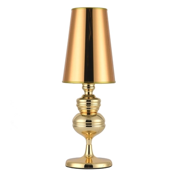 Lampa stołowa vintage Queen MT-8046-18 gold Step z abażurem złota