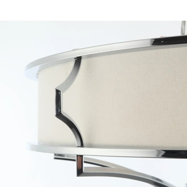 Sufitowa LAMPA abażurowa Stesso PL Cromo M Orlicki Design okrągła OPRAWA plafon w stylu klasycznym biały kremowy