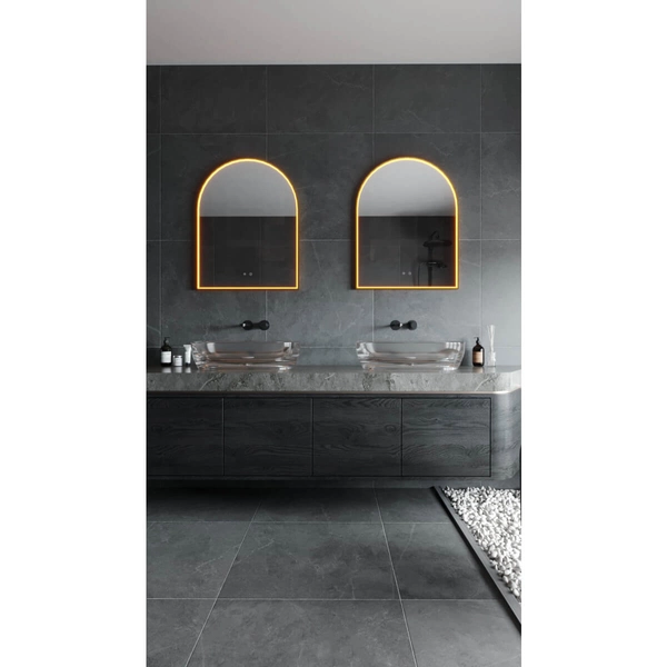 Łazienkowe lustro MIRROR W0386 LED 26W 3000-5000K IP44 złote