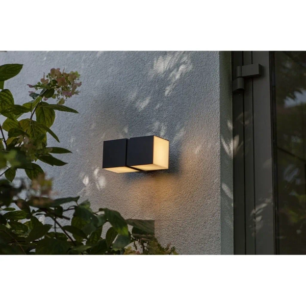 Zewnętrzna LAMPA elewacyjna CUBA 5193801012 Lutec regulowana OPRAWA kinkiet LED 23W 3000K metalowy IP54 czarny