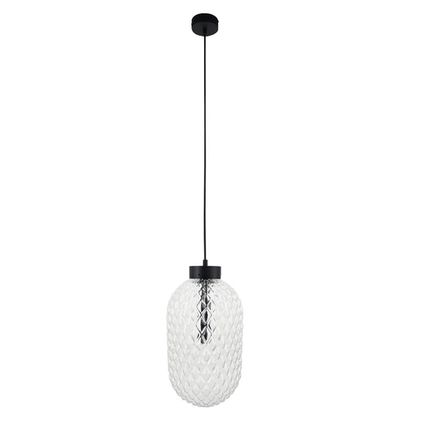 Wisząca lampa szklana Tanpo 5208 Shilo do salonu transparentna czarna