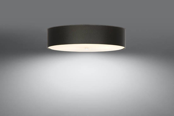 Sufitowa LAMPA abażurowa SL.0762 plafon OPRAWA okrągła materiałowa czarna