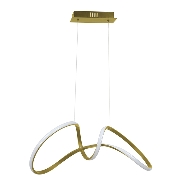 Złota lampa wisząca Tesoro wstęga LED 48W 4000K do pokoju
