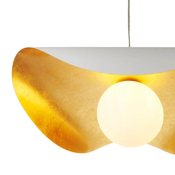 Jadalniana lampa wisząca ENZO ST-F22020601-D80 white kula biały złoty