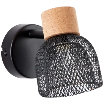 Ścienny kinkiet loftowy Flaka 82610/06 drewniana czarna