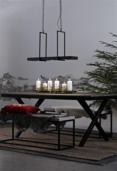 Rustykalna LAMPA zwisowa TRAY 105780 Markslojd metalowa OPRAWA wisząca zwis LED 9W 3000K na łańcuchu belka czarna