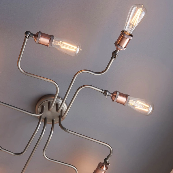 Wielopunktowa lampa sufitowa Hal 81610 retro miedziany cyna