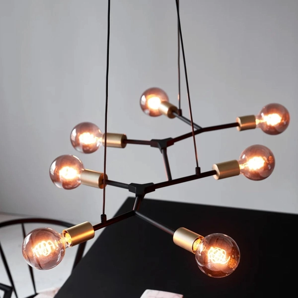 Industrialna lampa wisząca Josefine 2010303003 Nordlux sticks pręty czarne