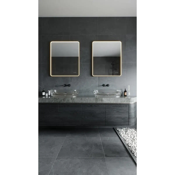 Podświetlanie lustro Mirror W0384 LED 29W CCT do łazienki IP44 czarny