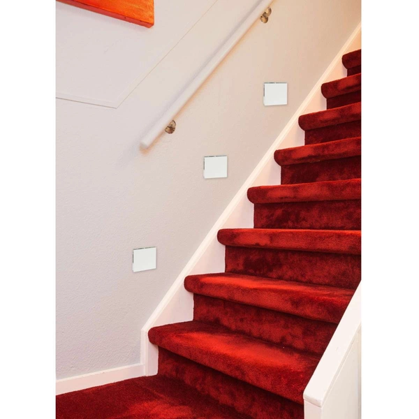 Schodowa LAMPA wpustowa Quad/Fi60/230V/3K/BI POŁ Demidio metalowa OPRAWA kwadratowa LED 1,2W 3000K ścienna biała