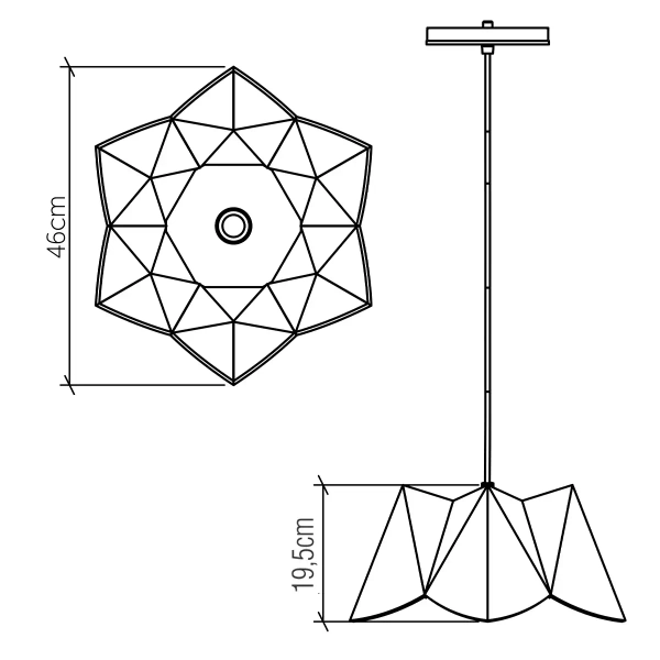 Geometryczna lampa wisząca Physalis QN-PHYSALIS-P-M-TEAK brązowy