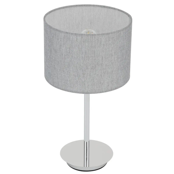 Stołowa lampa tkaninowa HOTEL MOOD 11786 z abażurem szara chrom