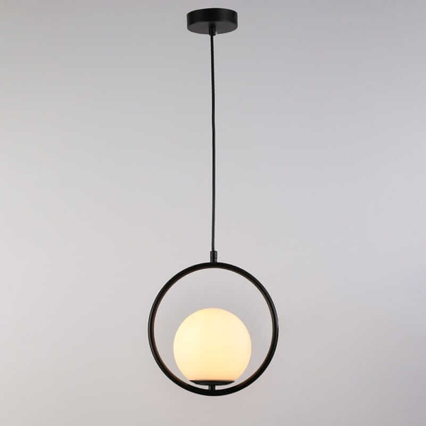 Wisząca lampa Milano ABR-LWMR-E27 Abruzzo bańka zwis czarna biała